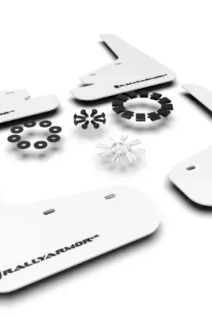 Rally Armor Rally Armor 20-24 Tesla Model Y White UR Mud Flap w/Black Logo Hassle-Free Returns