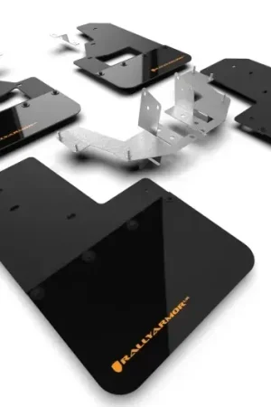 Price Cut Rally Armor Rally Armor 21-24 Ford Bronco (Plstc Bmpr + RB - NO Rptr/Sprt) Blk Mud Flap w/Cy Orange Logo