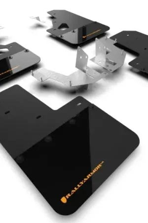 Rally Armor Rally Armor 21-24 Ford Bronco (Plstc Bmpr + RR - NO Rptr/Sprt) Blk Mud Flap w/Cy Orange Logo Clearance