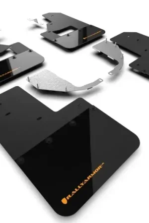 Low Price Rally Armor Rally Armor 21-24 Ford Bronco (Steel Bmpr + RB - NO Rptr/Sprt) Blk Mud Flap w/Cy Orange Logo