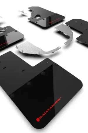 Rally Armor Rally Armor 21-24 Ford Bronco (Steel Bmpr + RR - NO Rptr/Sprt) Blk Mud Flap w/Red Logo High Quality