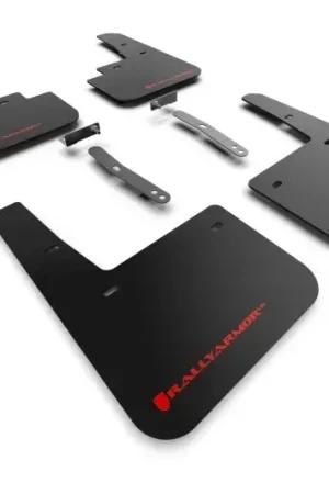 Order Now Rally Armor Rally Armor 22-23 Hyundai Kona N Black UR Mud Flap w/Red Logo