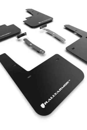 Discount Rally Armor Rally Armor 22-23 Hyundai Kona N Black UR Mud Flap w/White Logo