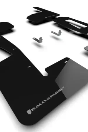Get Yours Rally Armor Rally Armor 22-24 Rivian R1T Black UR Mud Flap w/Dark Grey Logo