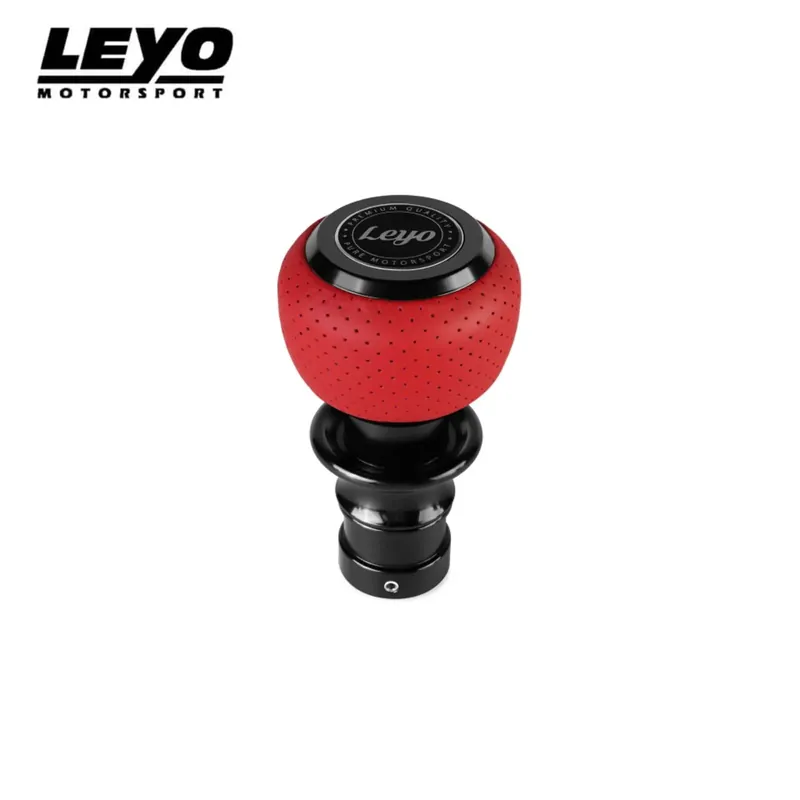 Leyo Motorsport Red Nappa DSG Shift Knob Black Anodized (Golf/Tiguan) Big Sale