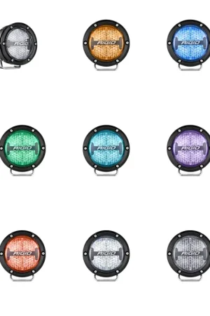 Direct From Manufacturer Rigid Industries Rigid Industries 360-Series 4in LED Off-Road Diffused Beam - RGBW Backlight (Pair)