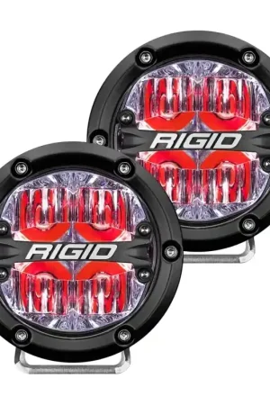 Popular Rigid Industries Rigid Industries 360-Series 4in LED Off-Road Drive Beam - Red Backlight (Pair)
