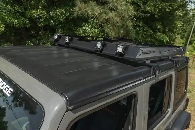 Rugged Ridge Roof Rack with Basket 18-20 Jeep Wrangler JL 4Dr Hardtops Modern