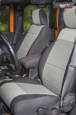 Fast Shipping Rugged Ridge Seat Cover Kit Black/Gray 07-10 Jeep Wrangler JK 4dr