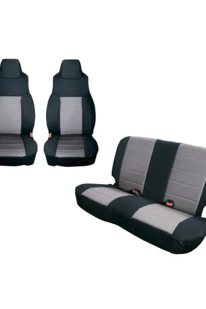 Grab Now Rugged Ridge Seat Cover Kit Black/Gray 97-02 Jeep Wrangler TJ