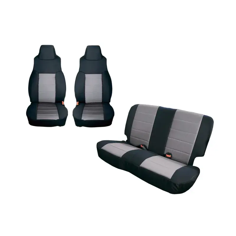 Grab Now Rugged Ridge Seat Cover Kit Black/Gray 97-02 Jeep Wrangler TJ